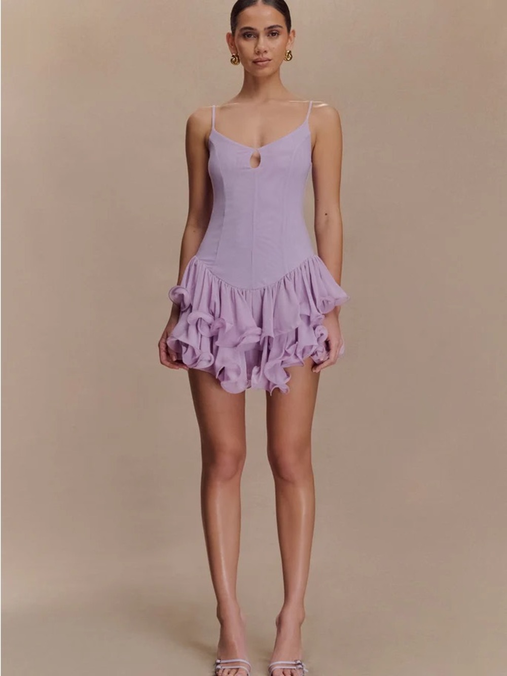 Meshki Calantha Ruffle Mesh Mini Dress